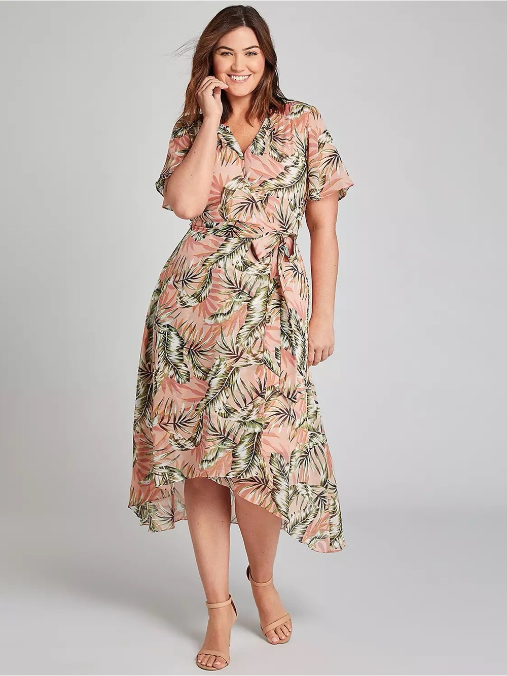 LANE BRYANT PALM PRINT DRESS
